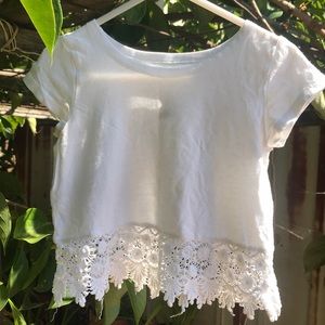 Girls White Bohemian Top